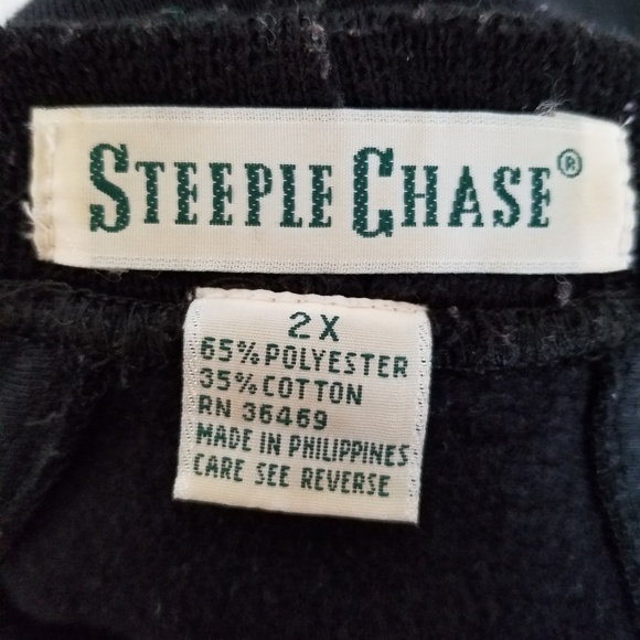 Steeple Chase 2X Sweatshirt Black with Purple Trim - Picture 4 of 5